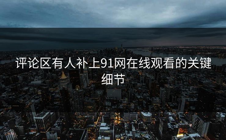 评论区有人补上91网在线观看的关键细节